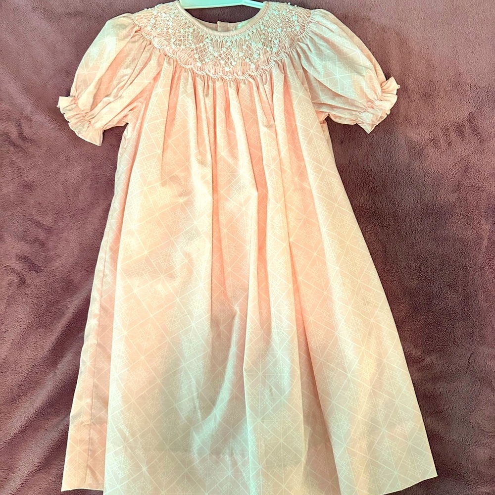 Petite Ami smocked, beaded toddler dress